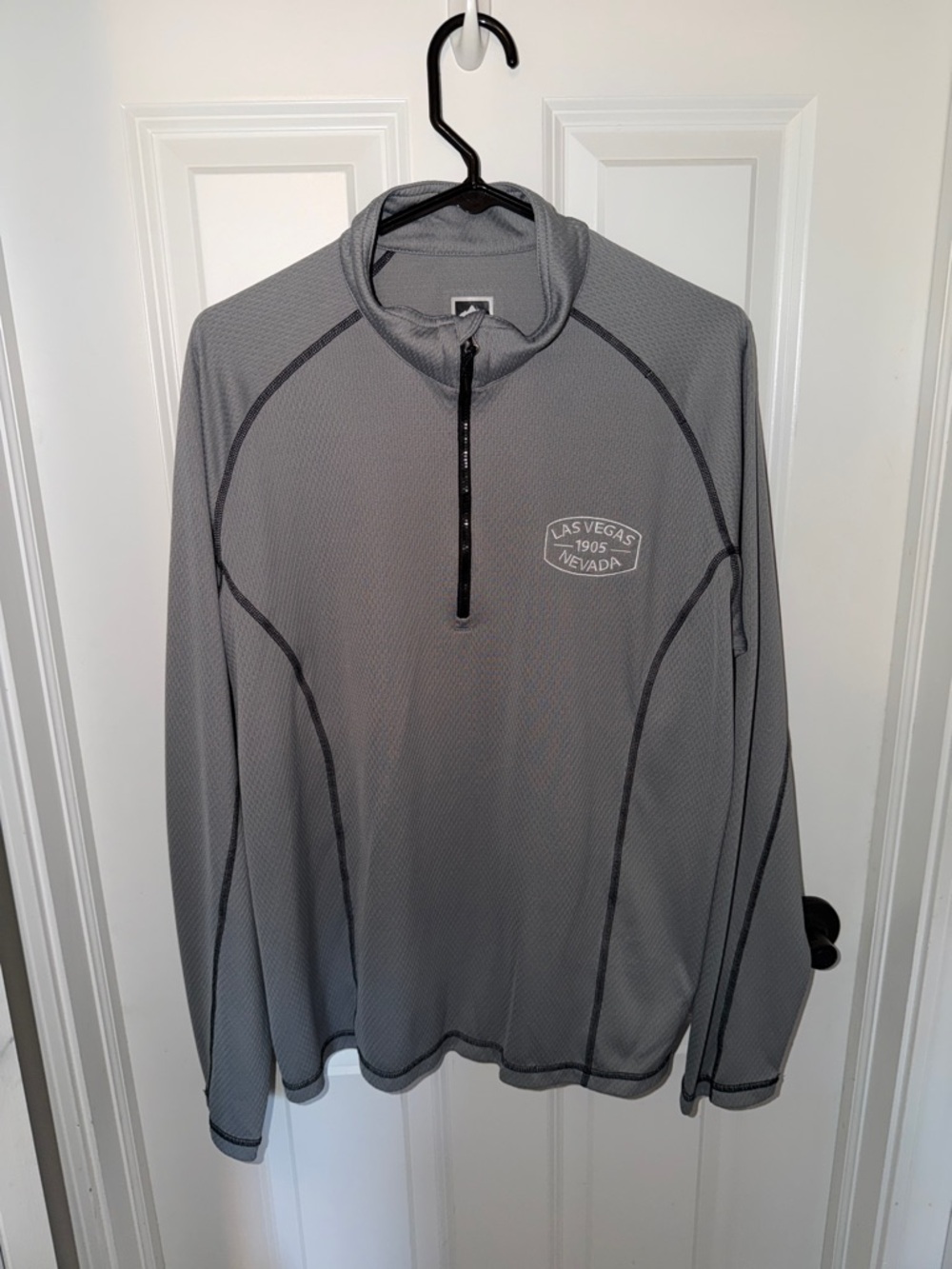 Men's Grey Quarter-Zip Performance Pullover - Las Vegas Logo